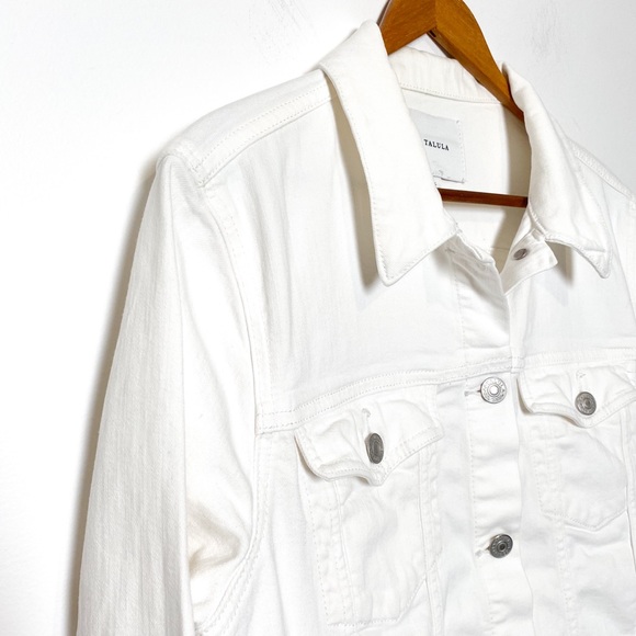 Talula Aritzia White Cropped Classic Denim Jean Fall Jacket - Picture 2 of 7